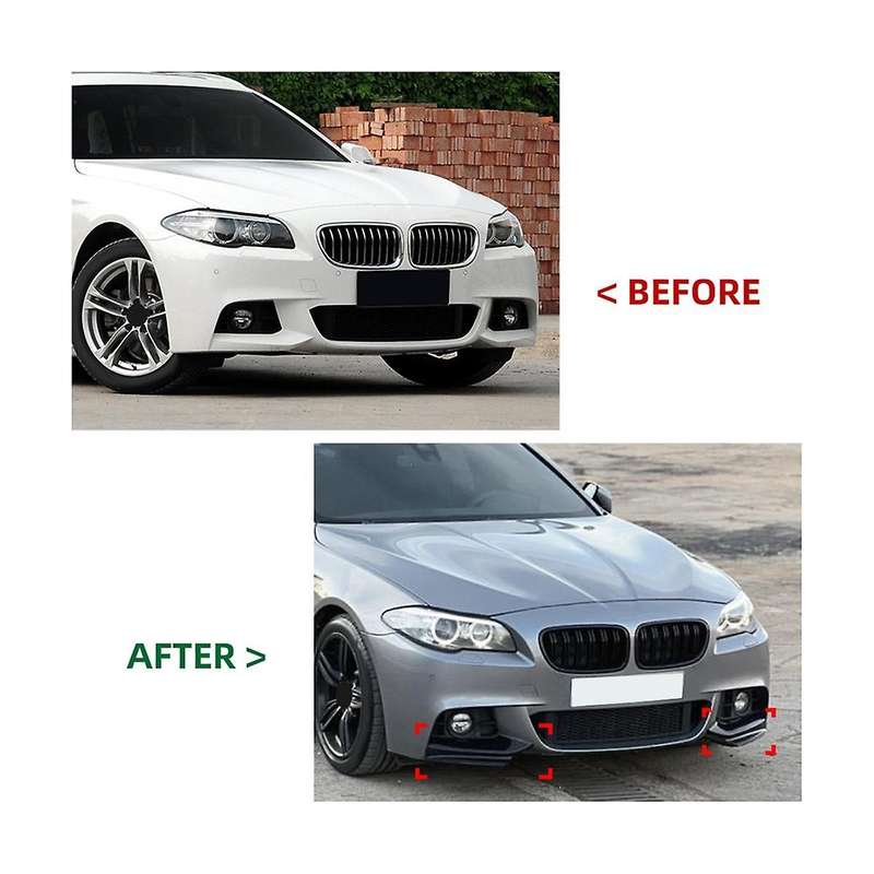 Car Bright Black Front Bumper Lip Angle Diffuser Splitter Spoiler Protector for 5 Series F10 F11 20