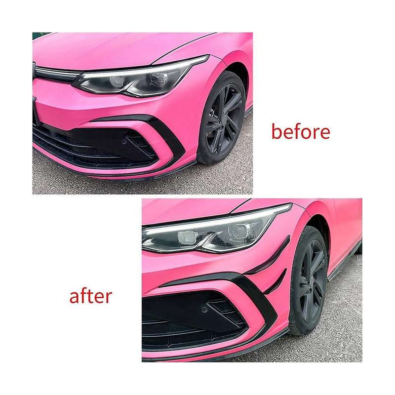 Car Bright Black Front Bumper Side Splitter Spoiler Trim Fog Light Canard for Golf MK8 Standard 2021