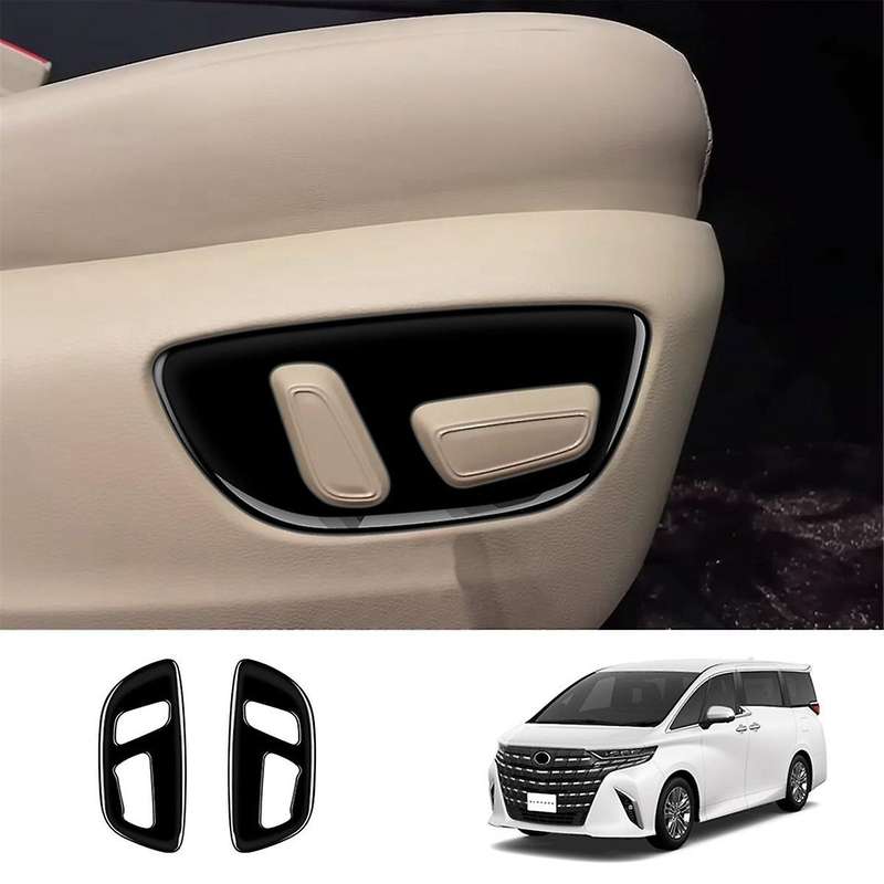 Car Bright Black Electric Seat Button Panel Frame Interior Trim Accessories for Alphard/vellfire 40