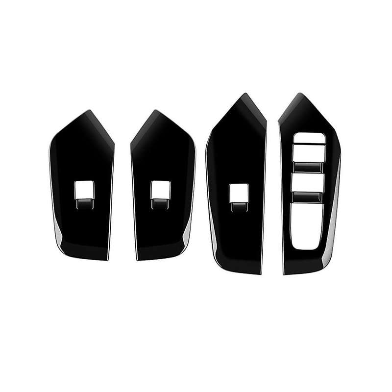 Car Bright Black Interior Door Armrest Window Glass Switch Frame Panel Trims 4pcs for Prius 60 Seri