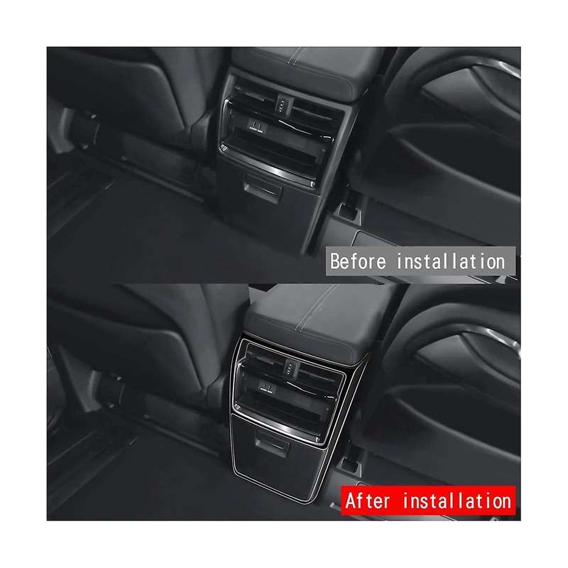 Car Bright Black Rear Air Condition Vent Outlet Frame Anti-kick Panel Cover Trim for Alphard 40 Seri