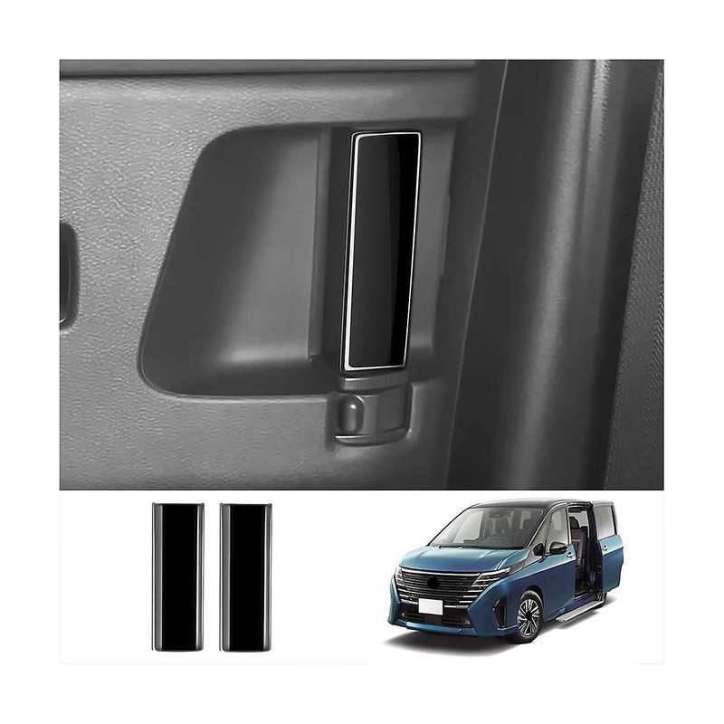 Car Bright Black Middle Interior Door Handle Frame Panel Trims Sticker for C28 2022-2023