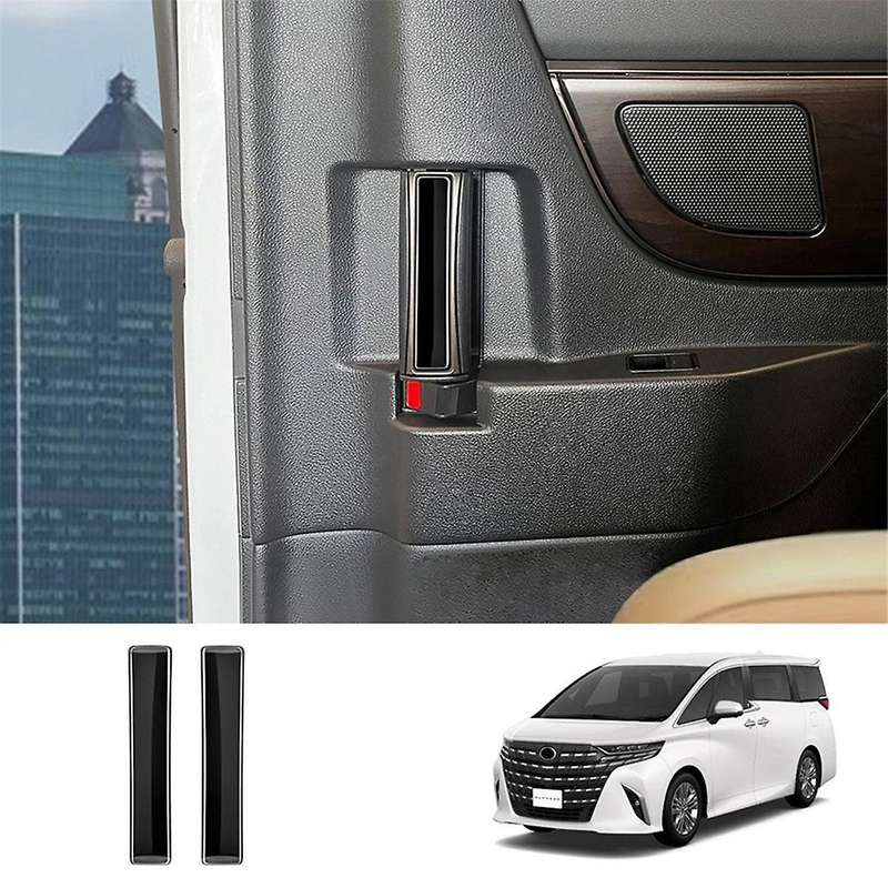 Car Bright Black Middle Door Button Frame Trim Sticker Interior Accessories for Alphard/Vellfire 40