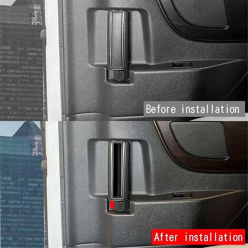 Car Bright Black Middle Door Button Frame Trim Sticker Interior Accessories for Alphard/Vellfire 40