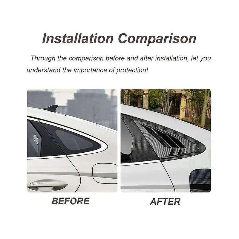 Car Bright Black Rear Window Louver Shutter Cover Trim for Dn8 2020 2021 Window Side Vent Trim