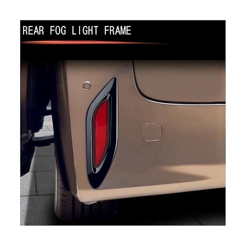 Car Bright Black Rear Tail Fog Light Lamp Frame Cover Trim for Alphard 40 Series 2023+ Car Accessor