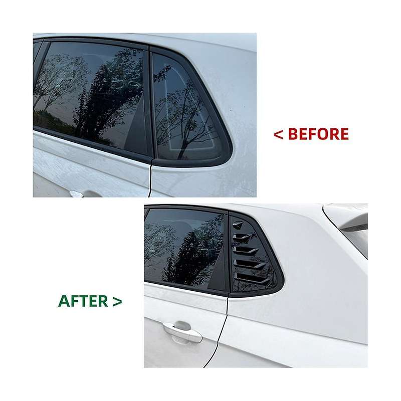 Car Bright Black Rear Window Louver Shutter Cover Trim for Mk6 2018-2023