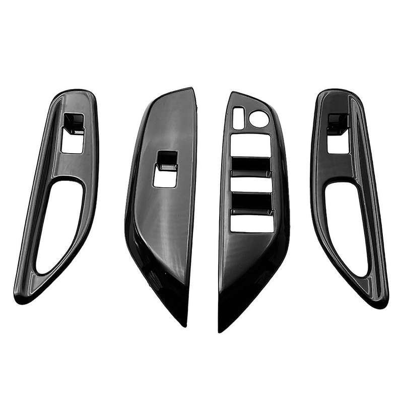 Car Bright Black Window Glass Lift Button Trim Switch Cover Door Armrest Panel Sticker for YARiS 202