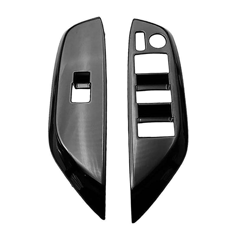 Car Bright Black Window Glass Lift Button Trim Switch Cover Door Armrest Panel Sticker for YARiS 202