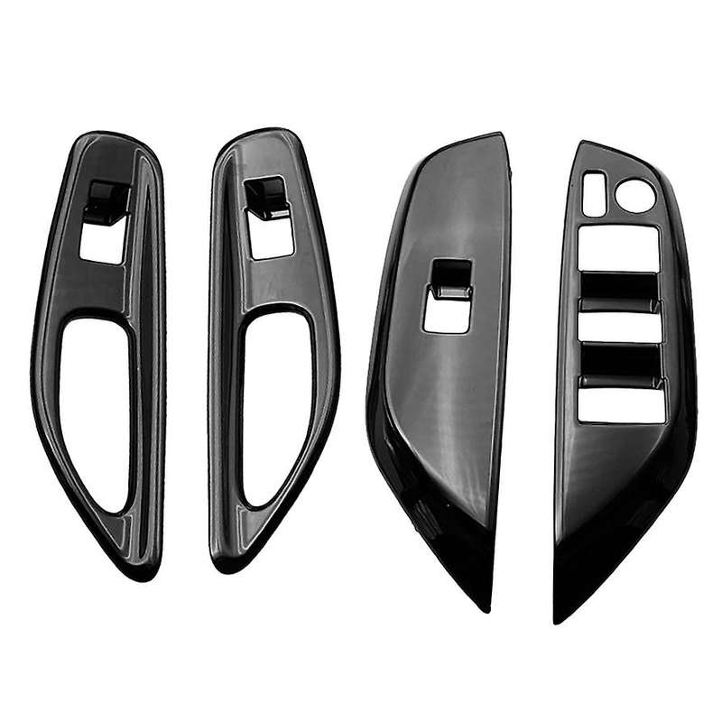 Car Bright Black Window Glass Lift Button Trim Switch Cover Door Armrest Panel Sticker for YARiS 202