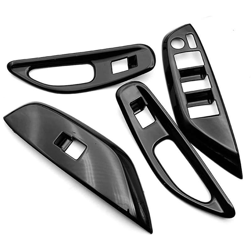 Car Bright Black Window Glass Lift Button Trim Switch Cover Door Armrest Panel Sticker for YARiS 202