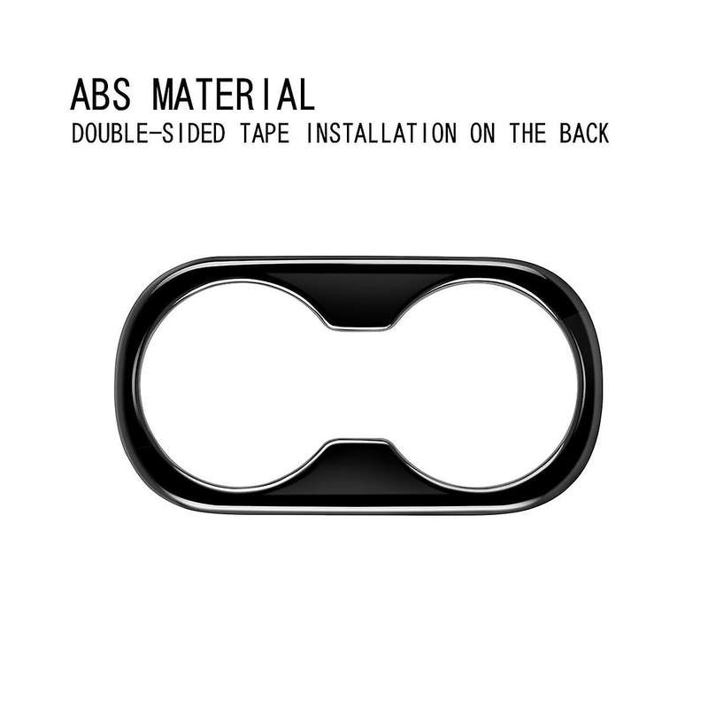 Car Bright Black Style Rear Water Cup Frame Trim Cover Armrest Cup Holder Cover for Prius 60 Series