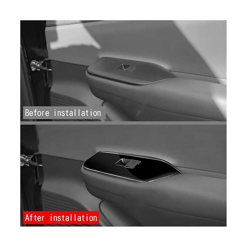Car Bright Black Window Glass Lift Button Switch Cover Trim Door Armrest Panel for Prius 60 Series