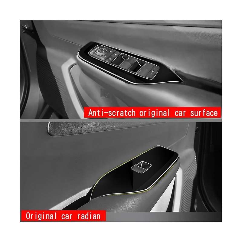Car Bright Black Window Glass Lift Button Switch Cover Trim Door Armrest Panel for Prius 60 Series