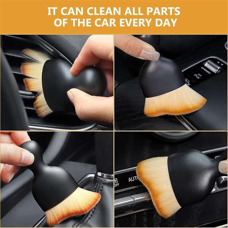 Car Brush, Car Interior Cleaning Tool, Car Cleaning Brush Dust Collector, Curved Design Dirt Dust Cl