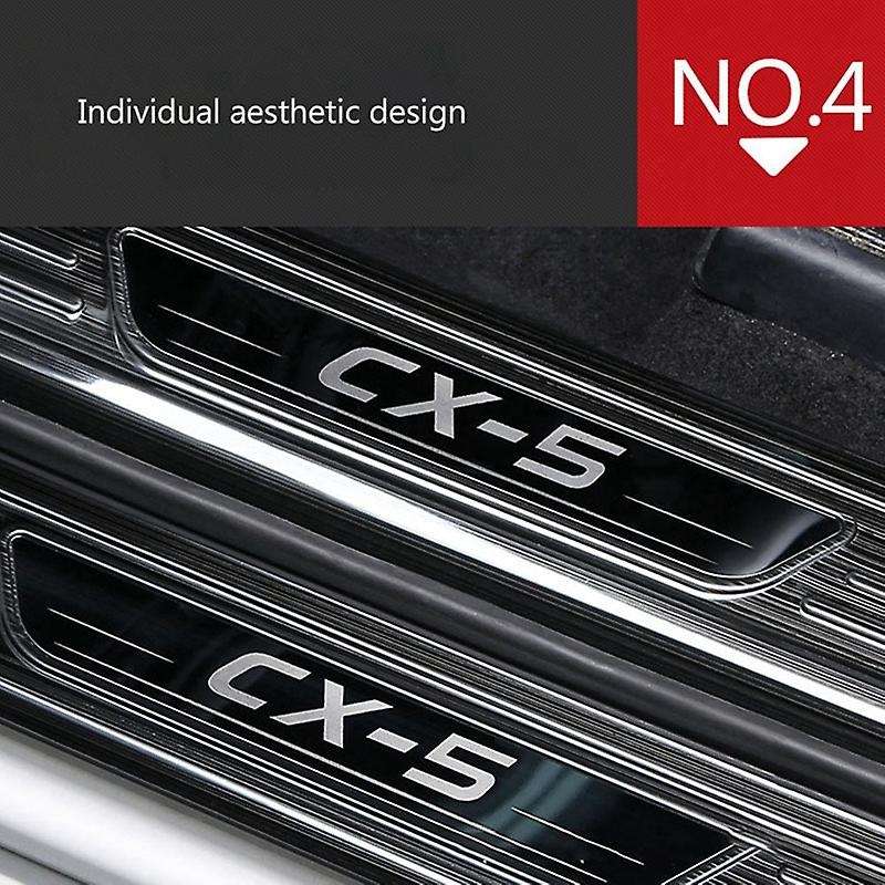 Car Built-In Door Sill Strip Welcome Pedal Protection Sticker Trim Threshold Anti-Skid Plate for -5