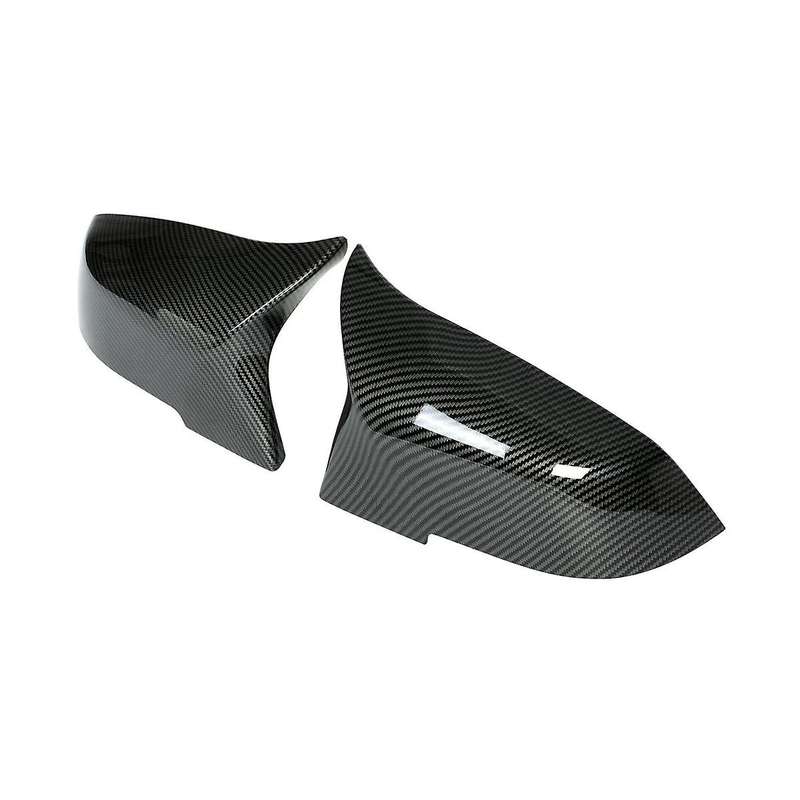 Car Bullhorn Mirror Cover for 1 2 3 4 X1 I3 Series F30 F20 E84 Carbon Fiber Pattern Exterior Mirror