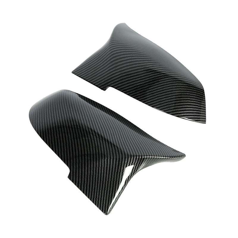 Car Bullhorn Mirror Cover for 1 2 3 4 X1 I3 Series F30 F20 E84 Carbon Fiber Pattern Exterior Mirror