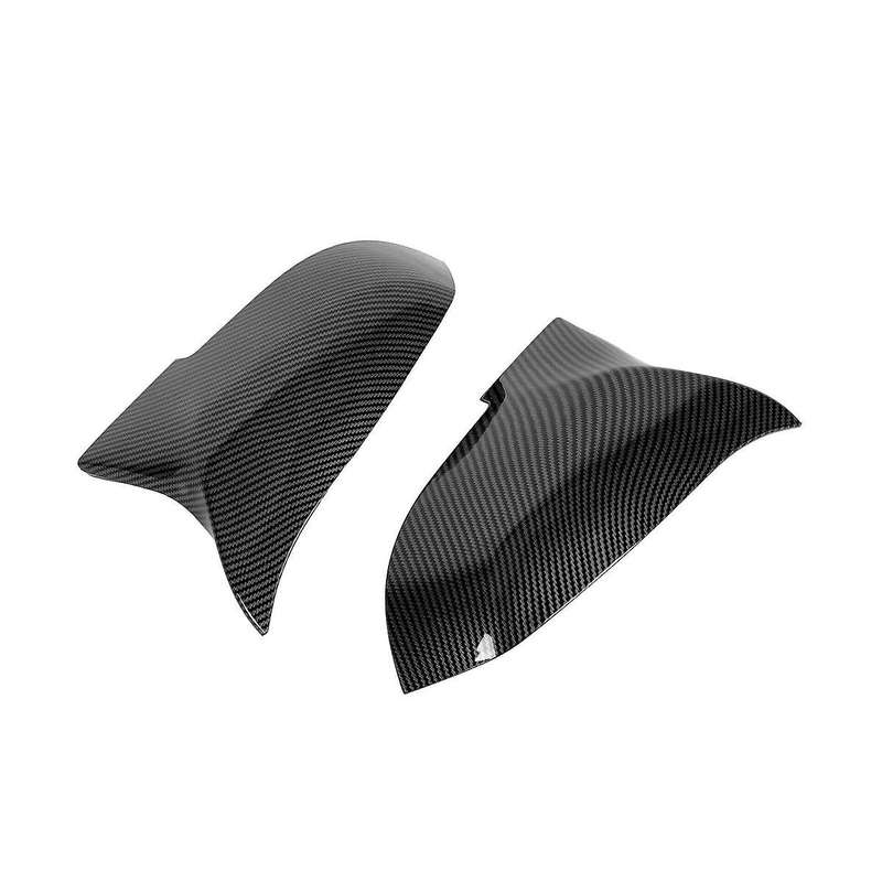 Car Bullhorn Mirror Cover for 1 2 3 4 X1 I3 Series F30 F20 E84 Carbon Fiber Pattern Exterior Mirror