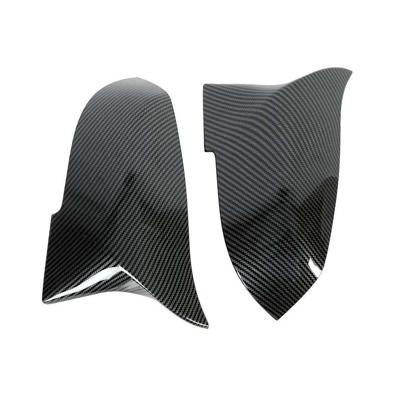 Car Bullhorn Mirror Cover for 1 2 3 4 X1 I3 Series F30 F20 E84 Carbon Fiber Pattern Exterior Mirror