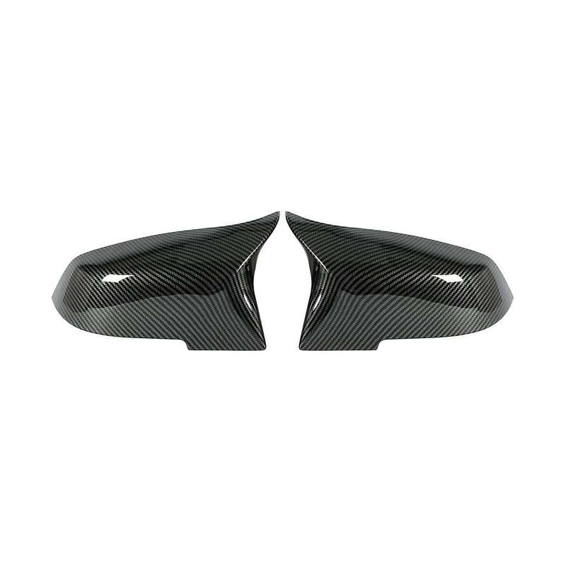 Car Bullhorn Mirror Cover for 1 2 3 4 X1 I3 Series F30 F20 E84 Carbon Fiber Pattern Exterior Mirror