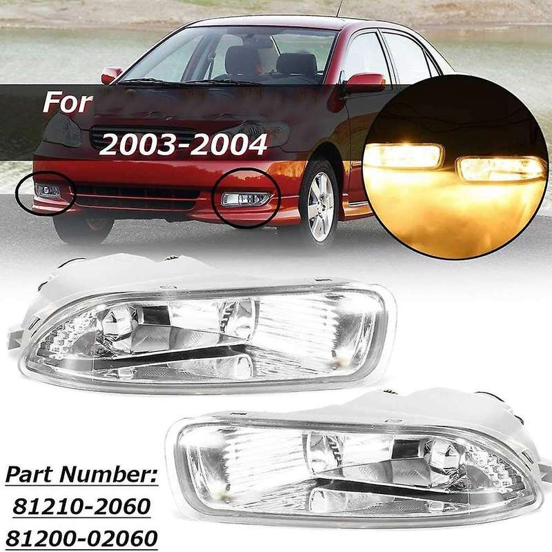 Car Bumper Fog Lights with Bulbs for 2003-2005 TO2592107 81210-2060 81200-02060