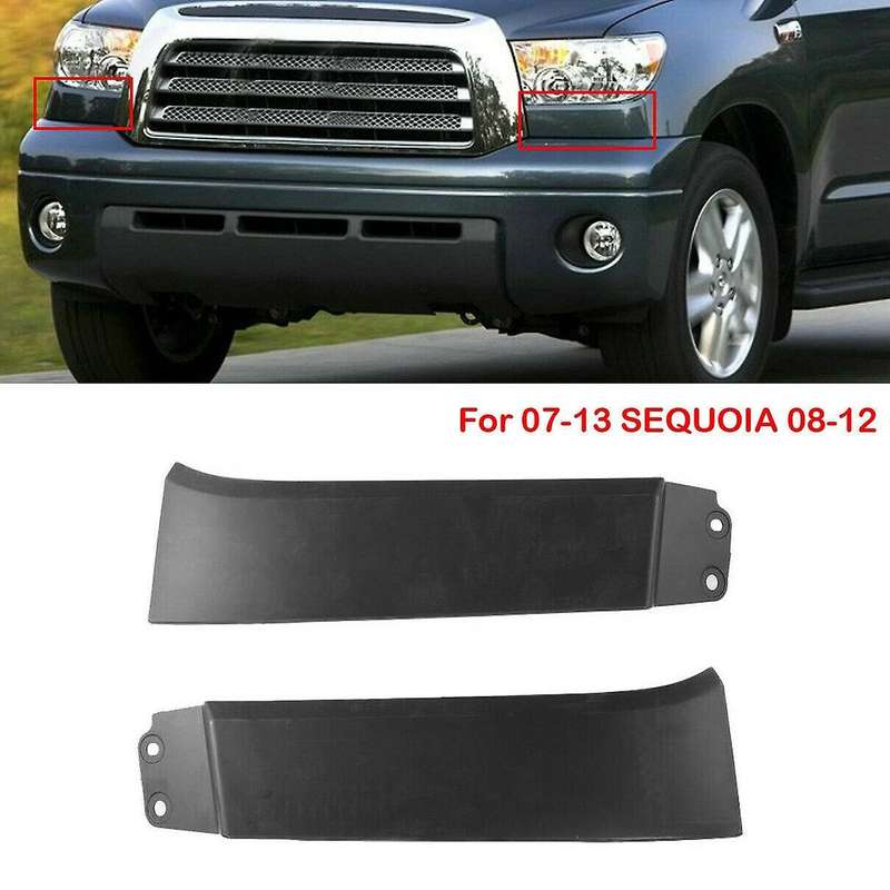 Car Bumper Grille Left + Right Headlight Filler Trim for - 2007-2013 SEQUOIA 08-12