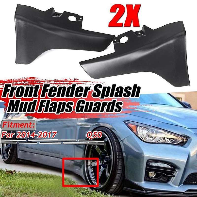 Car Bumper Lip Splash Mud Flaps Guards Guard Angle Corner Protection for Q50 2014-2017 Front + Rear