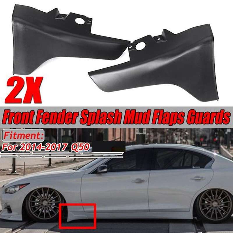 Car Bumper Lip Splash Mud Flaps Guards Guard Angle Corner Protection for Q50 2014-2017 Front + Rear