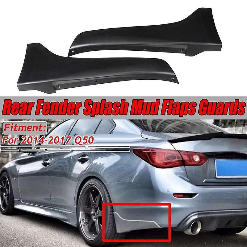 Car Bumper Lip Splash Mud Flaps Guards Guard Angle Corner Protection for Q50 2014-2017 Front + Rear