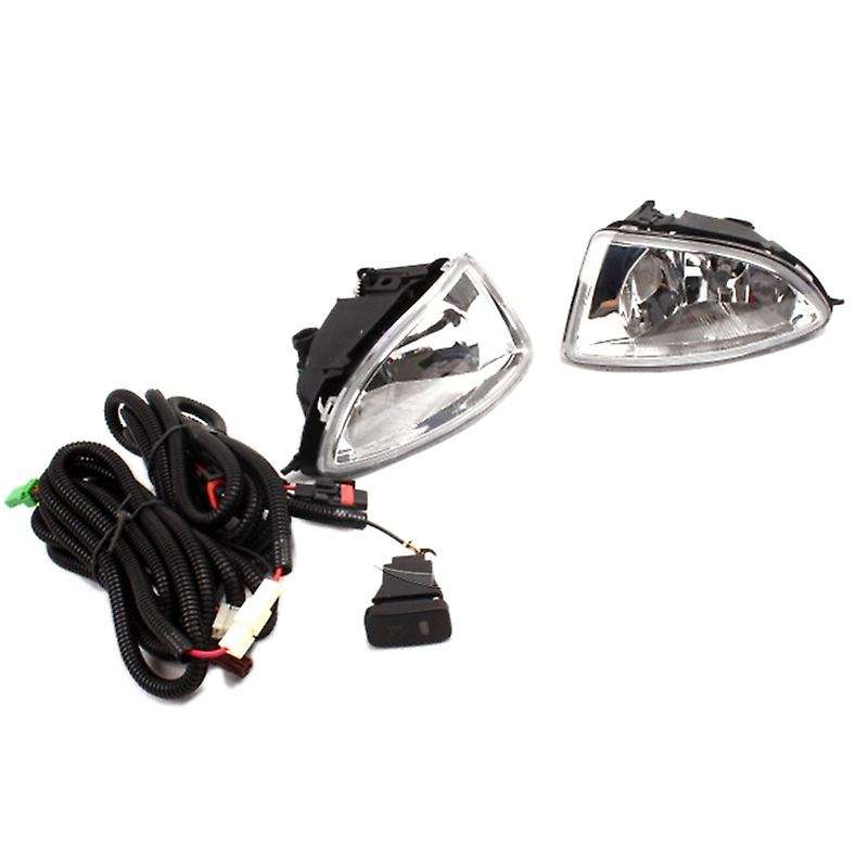 Car Bumper Lamp Clear Fog Light Pair+Switch Wiring Kit for 04-05