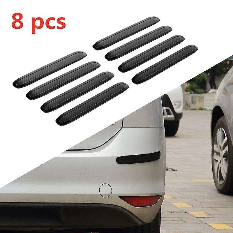 Car Bumper Protector Rubber Strips, Carbon Fibre Front and Rear Side Bumper Trim Guard for SUV MPV P