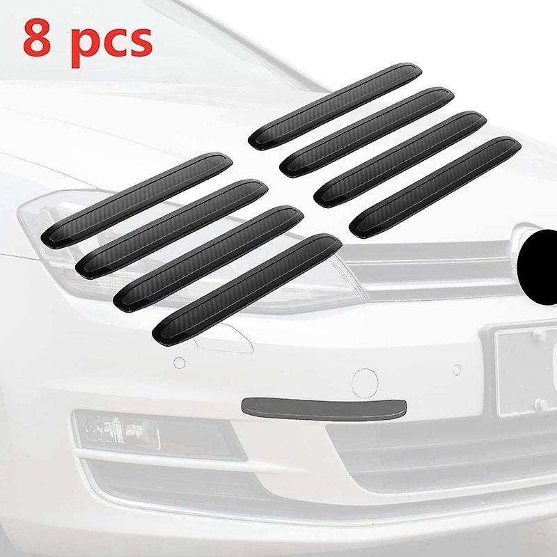 Car Bumper Protector Rubber Strips, Carbon Fibre Front and Rear Side Bumper Trim Guard for SUV MPV P