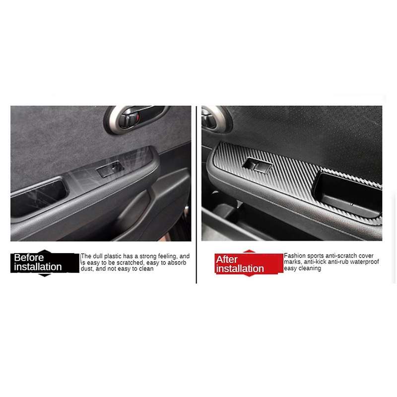 Car Carbon Decal Car Window Lift Button Switch Panel Stickers for TIIDA 2005-2010