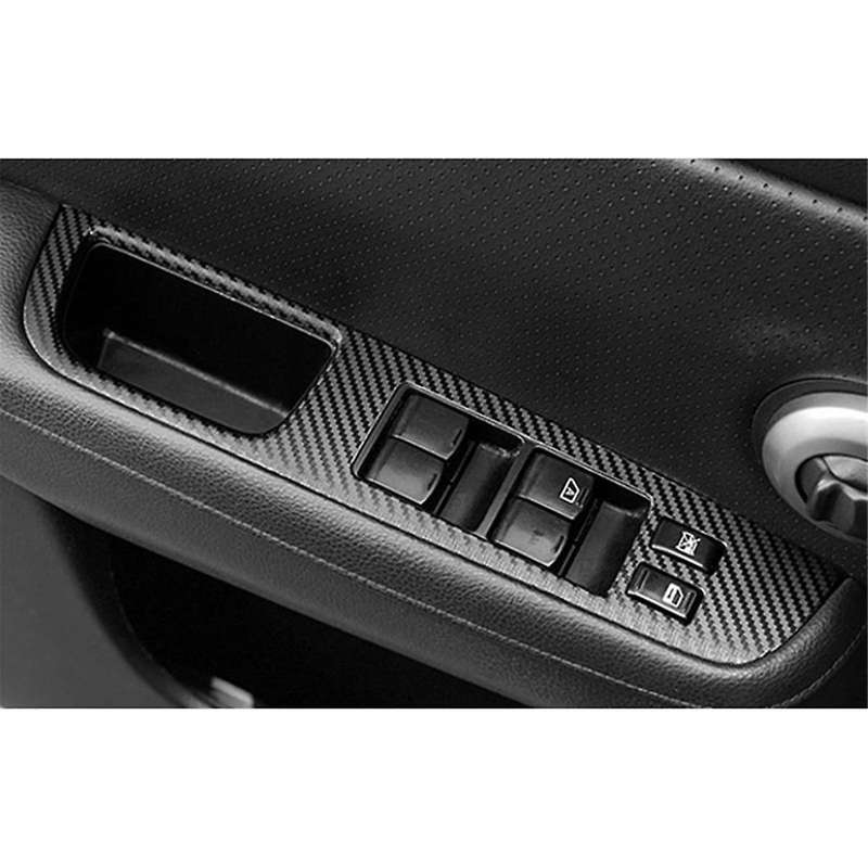 Car Carbon Decal Car Window Lift Button Switch Panel Stickers for TIIDA 2005-2010