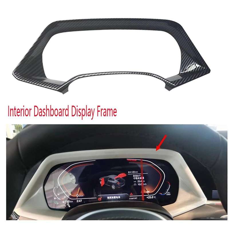 Car Carbon Fiber Abs Interior Dashboard Meter Display Frame Cover Trim Interior Mouldings for X5 G05