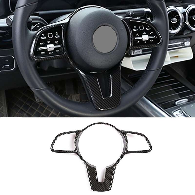 Car Carbon Fiber ABS Steering Wheel Decoration Frame Trim Cover for C E CLA GLC Class