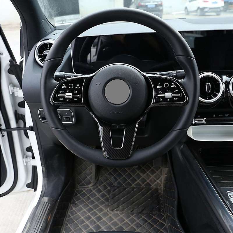 Car Carbon Fiber ABS Steering Wheel Decoration Frame Trim Cover for C E CLA GLC Class