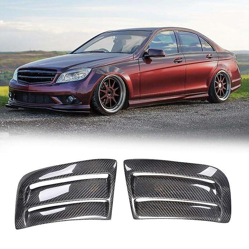 Car Carbon Fiber Air Vent Duct Cover Side Air Insert Vent Cover Trim Cover Sticker for W204 C63 08-1