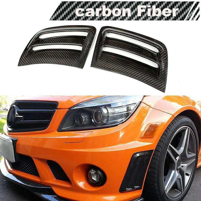 Car Carbon Fiber Air Vent Duct Cover Side Air Insert Vent Cover Trim Cover Sticker for W204 C63 08-1