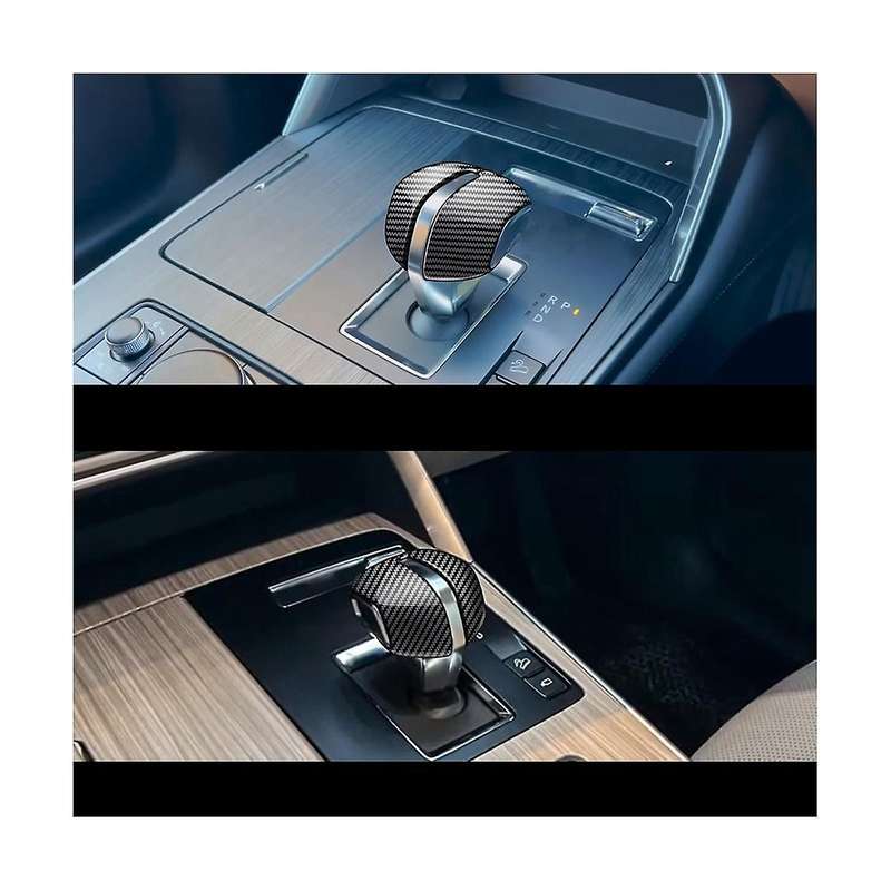 Car Carbon Fiber Black Gear Shift Knob Cover Central Control Gear Shift Knob Cover Decoration for -