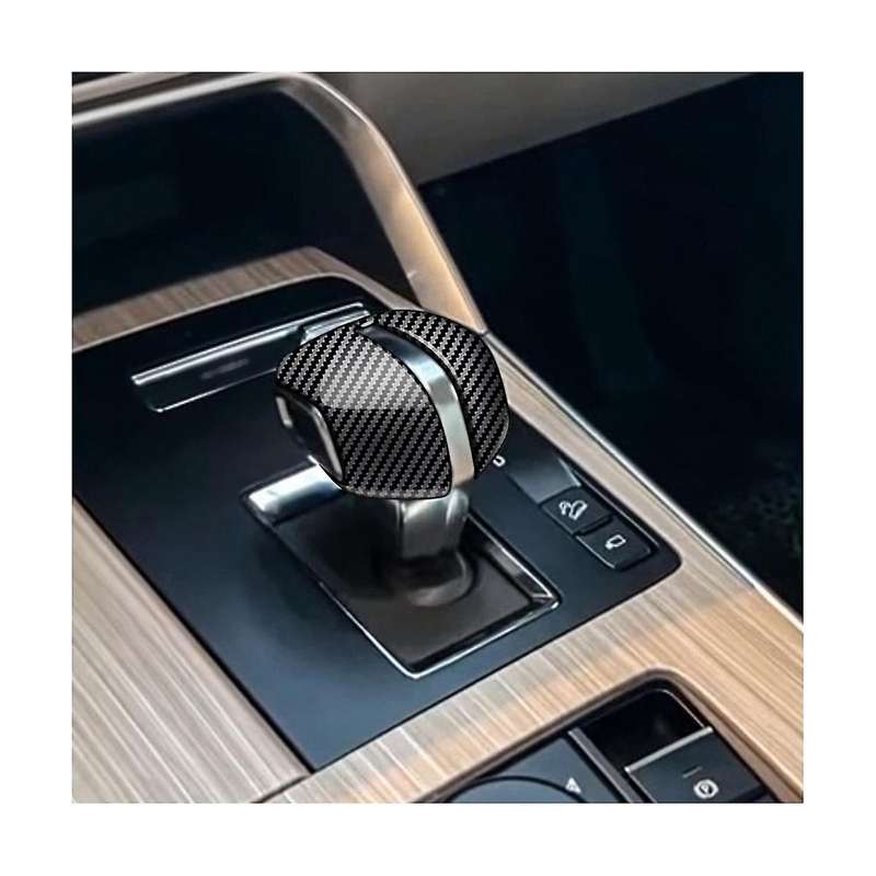 Car Carbon Fiber Black Gear Shift Knob Cover Central Control Gear Shift Knob Cover Decoration for -