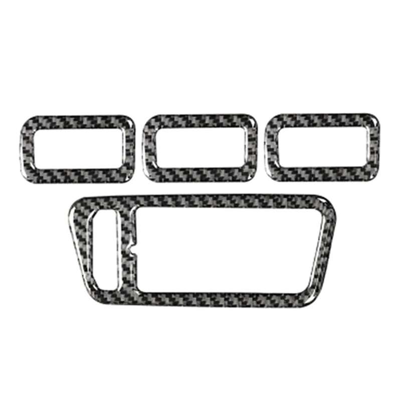 Car Carbon Fiber Car Window Control Switch Panel Decor Cover Styling Decals for Golf 7 MK7 2013-2017