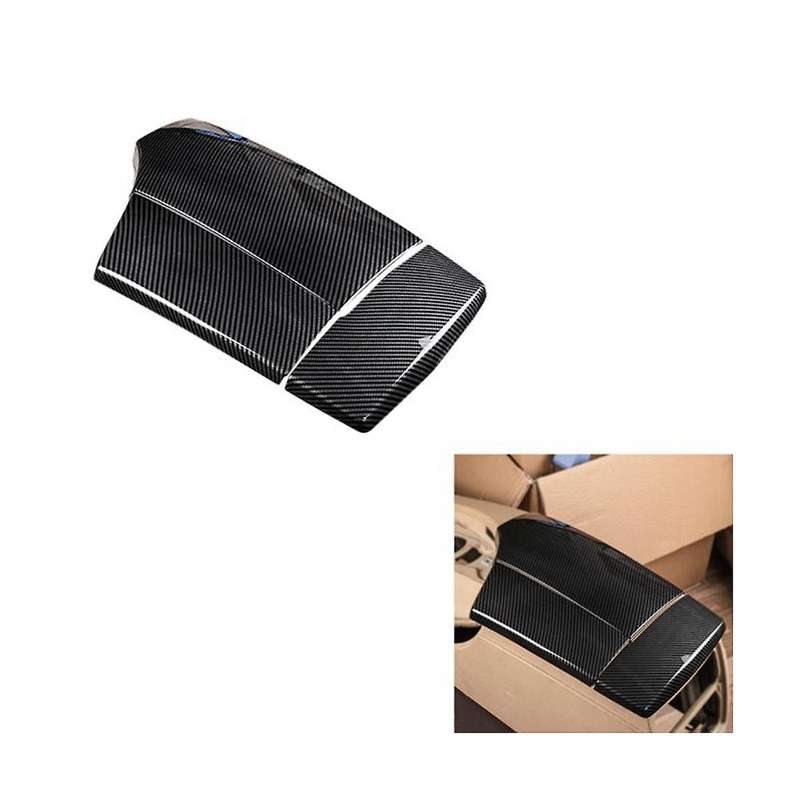 Car Carbon Fiber Center Console Armrest Box Panel Cover Stickers for  5 Series 520I 525Li E60 05-10