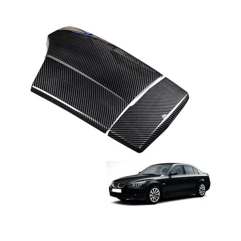 Car Carbon Fiber Center Console Armrest Box Panel Cover Stickers for  5 Series 520I 525Li E60 05-10