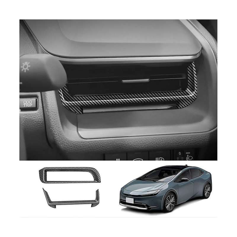 Car Carbon Fiber Car Console Air Conditioning Outlet Frame Cover Trim for Prius 60 Series 2020-2023