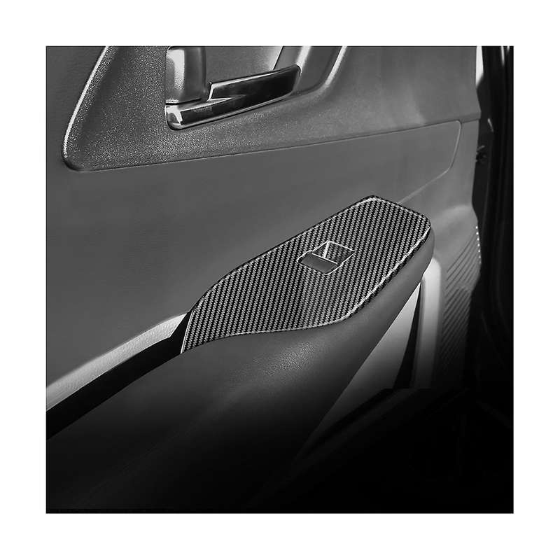Car Carbon Fiber Black Window Glass Lift Button Switch Cover Trim Door Armrest Panel for Prius 60se