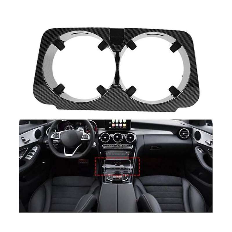 Car Carbon Fiber Center Console Insert Drinks Cup Holder for W205 W213 Car Interior Accessories 2056