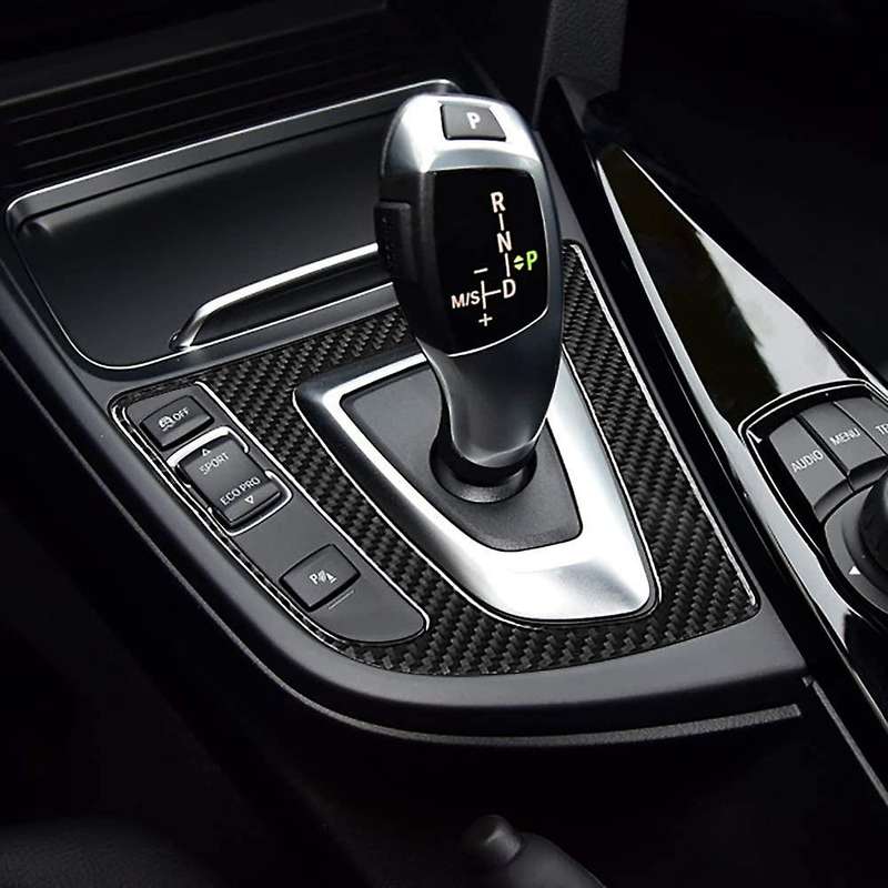 Car Carbon Fiber Center Console Gear Trim Gear Panel Interior Accessories for 3 4 Series GT F30 2013