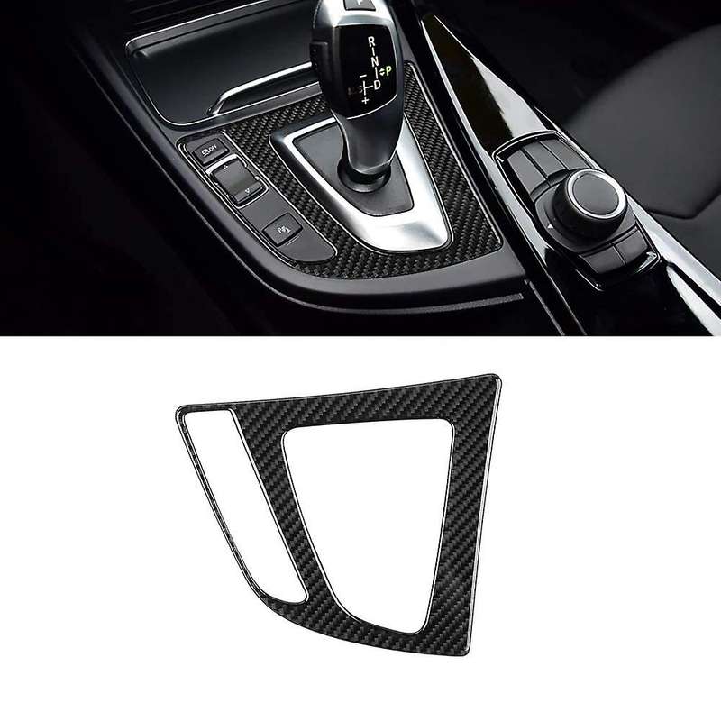 Car Carbon Fiber Center Console Gear Trim Gear Panel Interior Accessories for 3 4 Series GT F30 2013